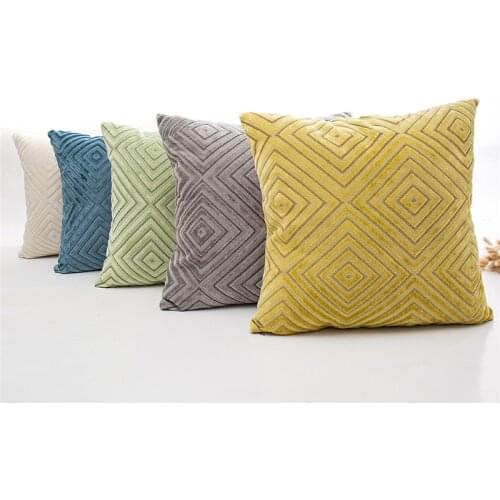 Soft And Comfortable Lattice Plush Square Cushion Pillowcover 45*45cm Throw Pillow Case Sofa Car Seat Chair Home Decorative