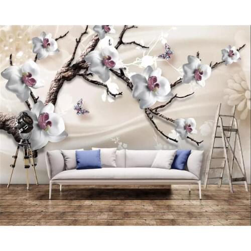 Beibehang papel de parede Custom wallpaper 3D mural luxury jewelry flowers TV backdrop jasmine papel de parede wallpaper behang