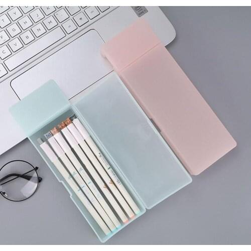 Transparent plastic pencil box for students without printing and low carbon environmental protection pencil case