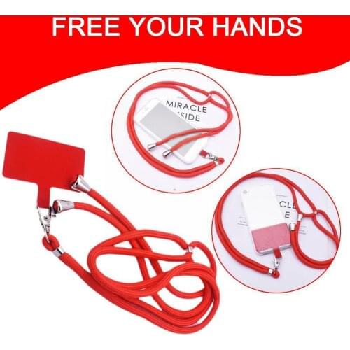 Safety Tether For All Phones And Case Combination Nylon Phone Lanyard Adjustable Easy-Install Lanyard Comfortable Neck Supplies