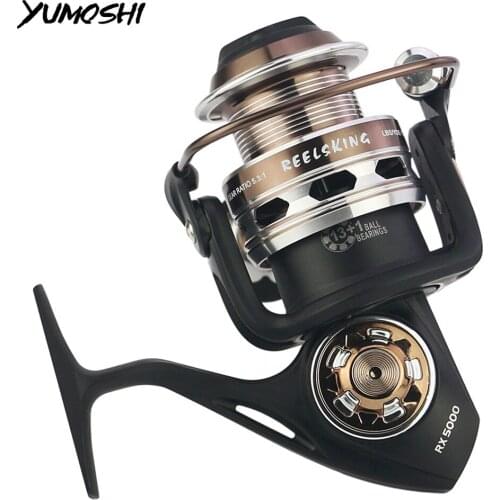 YUMOSHI Waterproof Fishing Reel All Metal Spool Spinning Reel Stainless Steel Handle Line Spool Saltwater Fishing Accessories RX