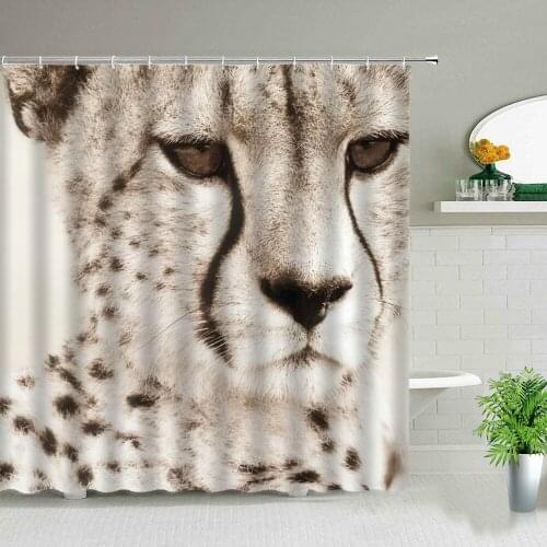 Elephant Zebra Tiger Leopard Waterproof Fabric Shower Curtains Africa Animals Printed Bathroom Curtains Bathtub Decor With Hooks