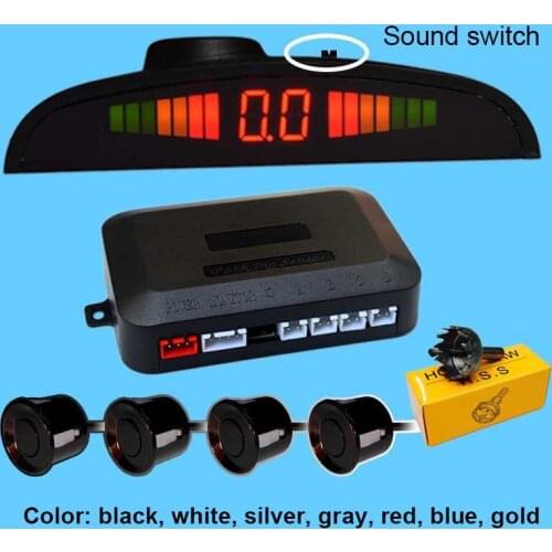 1Set Car Reverse Backup Radar System Alert Alarm Kit with 4 Parking Sensors Distance Detection Car Styling