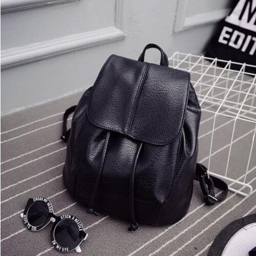 Bag again 011117 new hot lady PU backpack girl fashion travel bag