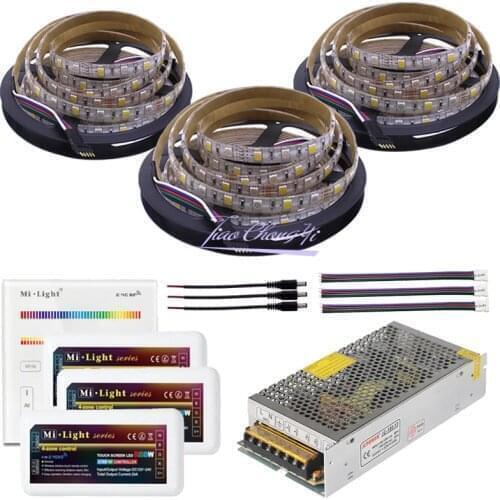 RGBW Strip 5~20m 5050 60LED/M Led StripLight DC12V+Milight RGBW Led Controller 2.4G B4 Wall Mount Led Panel Remote 12V Led Power