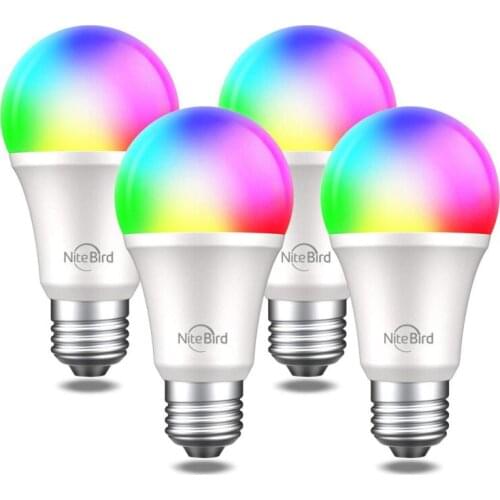 1-4 pcs NiteBird gosund Smart lamp E27 8W wifi LED light bulb RGB+warm light multicolor dimming Compatible Alexa Tuya Smart Life