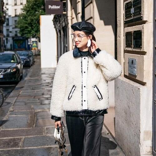 Winter Women High Quality faux lambswool Fur OverCoats Luxury short casual Thick Warm Plus Size female 2019 white free ship