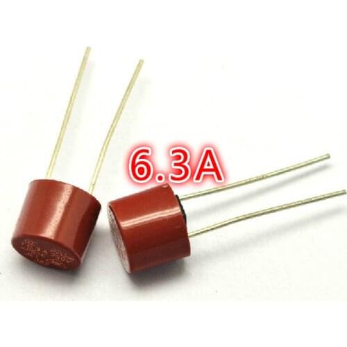 100pcs Full NEW Cylindrical Fuse 6.3A/250V 382 Cylindrical Plastic Fuse T6.3A Slow Fuse LCD TV Power Board Commonly Used