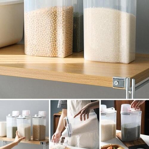 2.5L Coarse Cereals Storage Box Plastic Containers Sealed Cans Grains Storage Kitchen Food Storage Tank Airtight Box With Lid