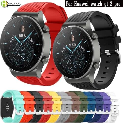22MM Silicone Bracelet Watchband For Huawei Watch gt 2 pro / Honor Magic Watch 2 46mm Strap Replacement Smart Band Wriststrap