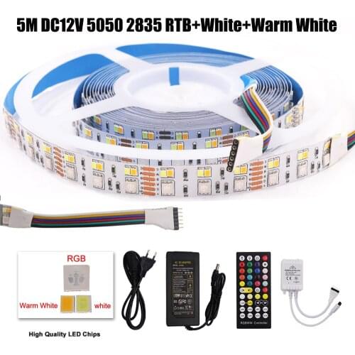 5M RGBCCT 5 Colors in 1 LED Strip Light DC12V Flexible LED Tape 5050 2835 SMD 180Leds/m Ribbon with IR Controller EU US UK AU
