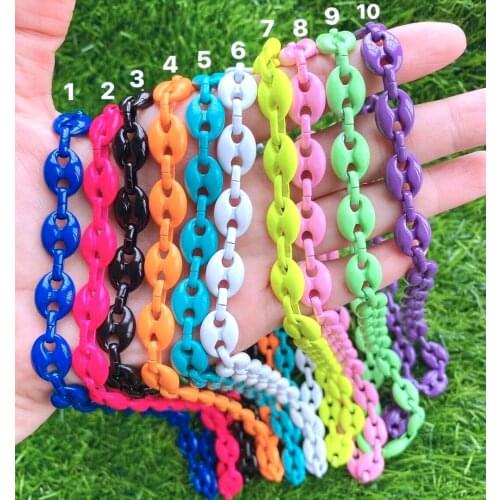 5Pcs Gold Plating Chains Hip Hop coloful enamel Pig Nose Chains Necklaces Fashion Chains Bracelets Punk Necklace