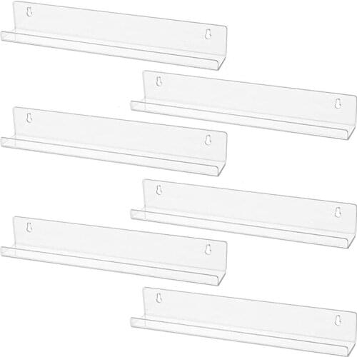 6Pcs Vinyl Record Wall Mount Shelf Set of Album Holders for Hanging on Walls - Shelves Albums or Childrens Books