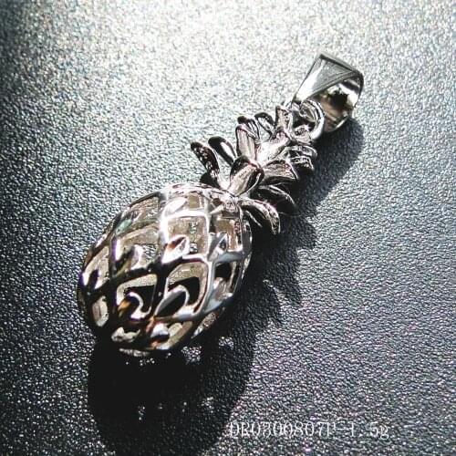 Hawaiian Jewelry 925 Sterling Silver 9*18mm Pineapple Silver Pendant Necklace For Women