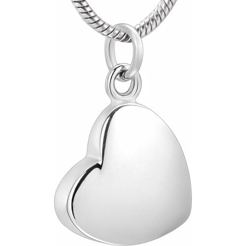 IJD9416 Heart Shape Stainless Steel Cremation Pendant Memorial Ashes Urn For Women/Men Keepsake Necklace Souvenir Jewelry