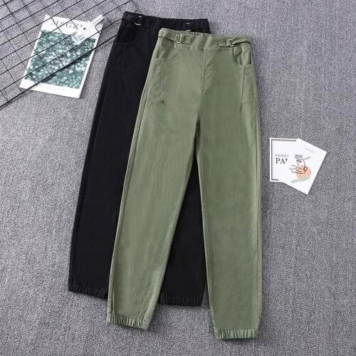 Overalls long female High waist Woman plus Large size boyfriend for Womens clothing 2020 trouser oversize pants A6157