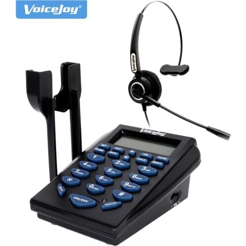Dialpad with Headset Phone Call Center Telephone with Headset and Recording Cable ,Tone Dial Key Pad / Redial RJ9 plug headset