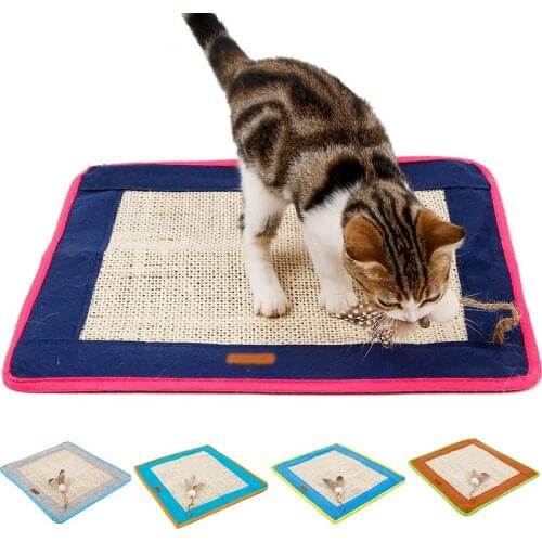 A Sisal Cat Scratcher Board Scratching Post Mat Toy Soft Bed Mat Claws Care Pet Toys Scratching Post Toys 5 Colors