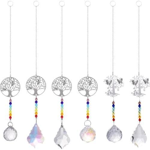Sun Catcher Crystal Light Catcher Handmade Catcher Tree Of Life Lighting Ball Maple Leaf Pendant Suncatcher Prism Rainbow Maker