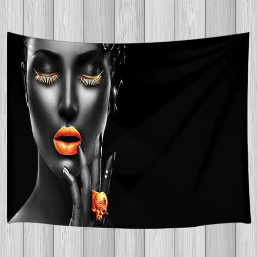 Fashion African Woman Black Girl Tapestry Wall Hanging for Living Room Dorm