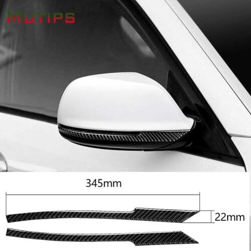 Mutips Carbon Fiber Rearview Mirror Anti collision Strip Cover Trim Sticker Accessories For Audi Q5 SQ5 8R 2010-2018 Q7 SQ7 4L