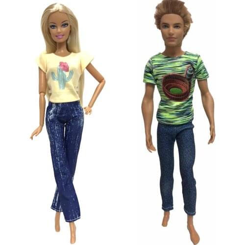 NK Newest Two Set Mixed Suit Doll Casual Suit Fashion Dress For Barbie Doll Beautiful Growth Clothing Best Girl Gift 47B 6X