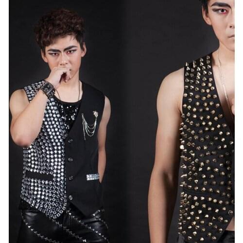 Nightclub Male singer stage show party Performance wear Male ds Paillette Vest Formal Dress Costumes costume male clothes