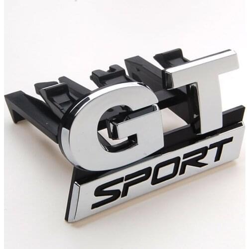 NEW Chrome GT SPORT Front Grill Grille Badge Emblem for Volkswagen vw polo golf 4 passat b5 touran bora car-styling car stickers