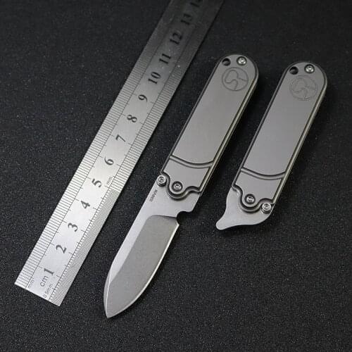 S35vn Titanium Alloy Keychain Knife High Hardness Folding Knife Quick Open Fruit Knife Portable Portable Mini Sharp Knife