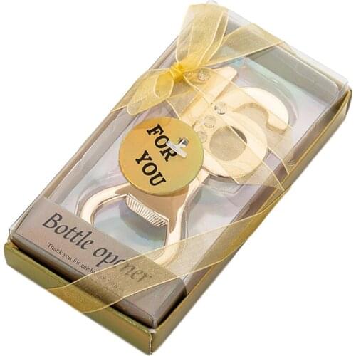 16th Number Bottle Opener Metal Wine Openers Wedding Anniversary Present Birthday Party Giveaways for kitchen