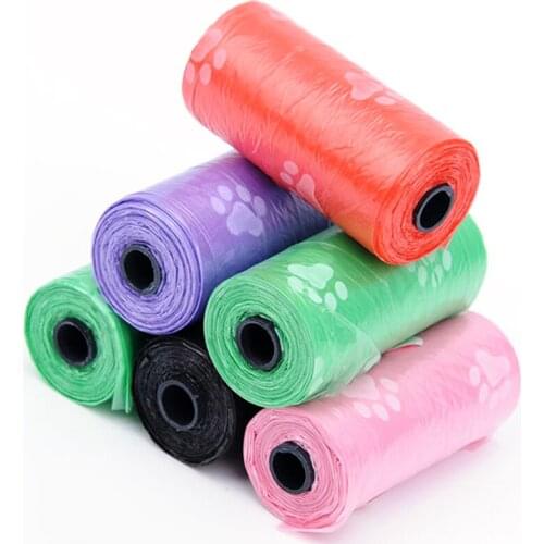 15pcs/Roll Pet Waste Bag Plastic Dog Poop Bags Dogs Cats Waste Clean Up Garbage Bag Refill Bag Plastic Degradable Puppy