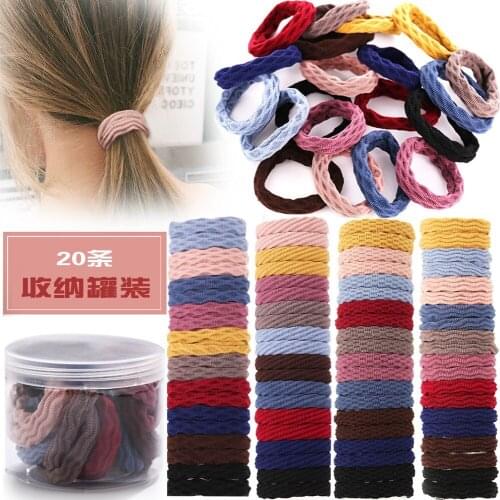 61641 Han Zhishang Hair Rope Female Ultra-Stretch Tie Head Rubber Band Simple Head Rope Black Seamless Canned Towel Hair Band