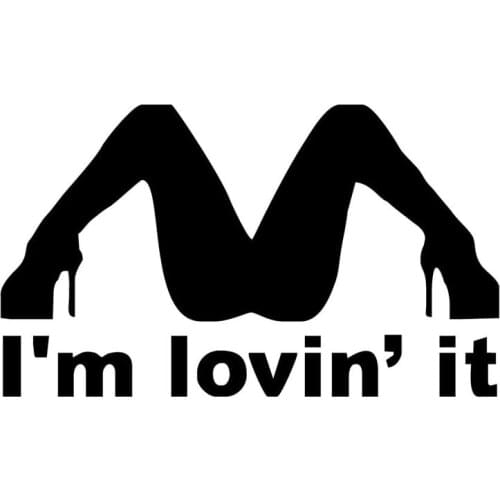 PVC 20cm X 12cm Creative Car Sticker Accessories I'm Lovin It Spread Legs Motorcycle Waterproof Car Window Decal
