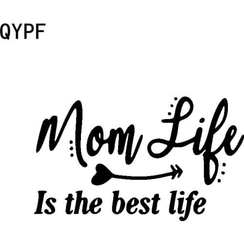 QYPF 15.3CM*9CM Mom Life Is The Best Life Fashion Retro-reflective Vinyl Car Sticker Decal Black Silver C15-2890