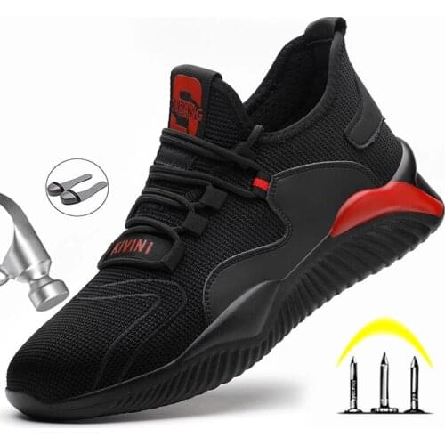 Work Shoes Steel Toe Safety Shoes Work Boots Sneakers Puncture-Proof Working Shoes Lighweight Construction Work Safety Boots