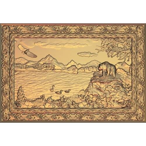 3D Relief Model in STL format CNC Router Carving Engraving Artcam aspire M105