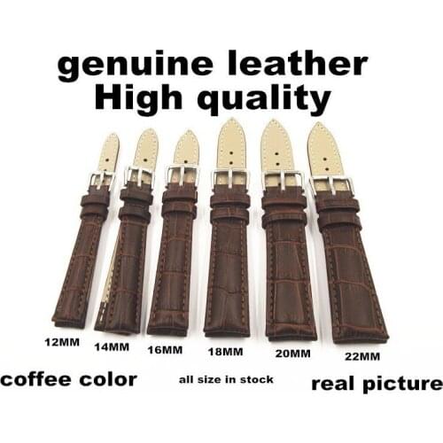New arrived - Wholesale 30PCS/lots High quality 12MM,14MM,16MM,18MM,20MM,22MM genuine cow leather Watch band watch strap