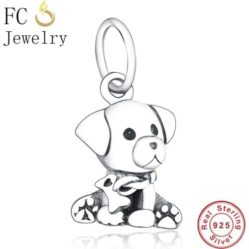 FC Jewelry Fit Original Brand Charm Bracelet 925 Sterling Silver Labrador Dog Puppy Bead Pendant For Making Kid Women Berloque