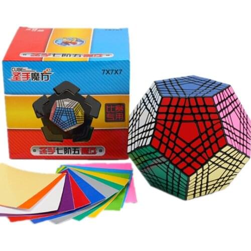 Shengshou 7x7x7 Megaminx Cube 7x7 Wumofang 7x7x7 Magic Cube Professional Dodecahedron Cube Twist Puzzle Educational Toys