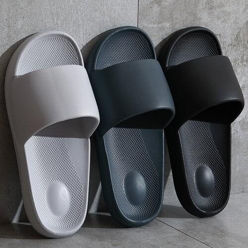 Mens Slippers Women Thick Platform Summer Beach Slide Sandals Leisure Male Ladies Indoor Massage Flip Flops Bath Anti-slip Shoe