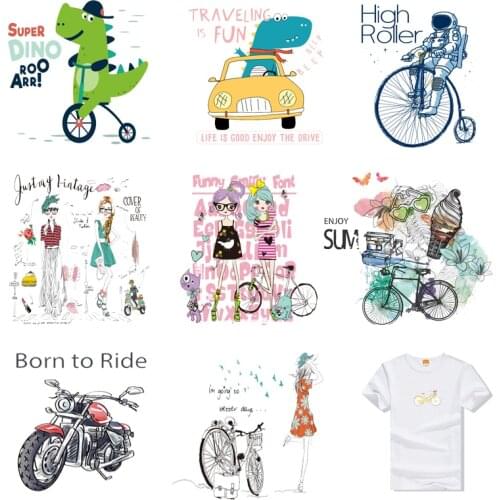 Iron-on Transfers for Clothing Patches Thermo Stickers Stripe Rock Diy Letter Patch Vinyle Thermocollant Flex Fusible Transfer C