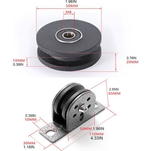 2021 Top Fitness Mute Silent Bearing Pulley U-Grooved Wheel for Lifting Workout Equipment