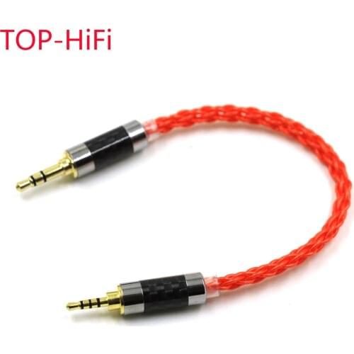 TOP-HiFi 2.5mm TRRS Balance Male to 3.5mm Stereo 3pole Male UPOCC Silver Plated Audio Male to Male Aux Cord Audio Adapter Cable