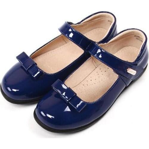 New Quality Leather Shoes Girls Princess Spring/Autumn Genuine Leather inner single shoes Children Party Shoes Kids Flats