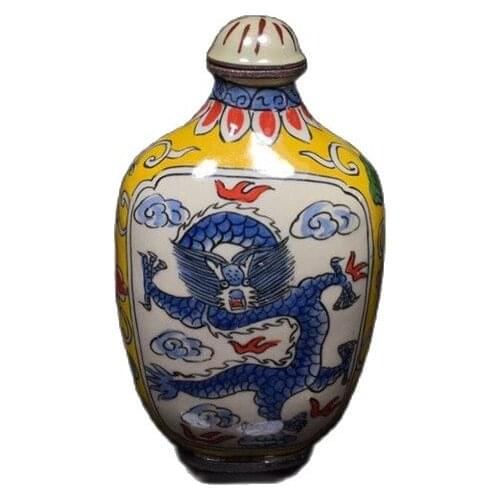 Home decoration of pure copper Cloisonne snuff bottle