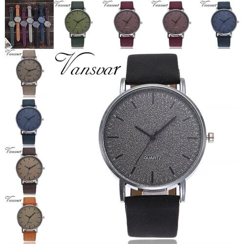 Vansvar Womens Casual Quartz Leather Band Watch Analog Wrist Watch Ladies Multicolor Minimalism Design Watches Reloj mujer