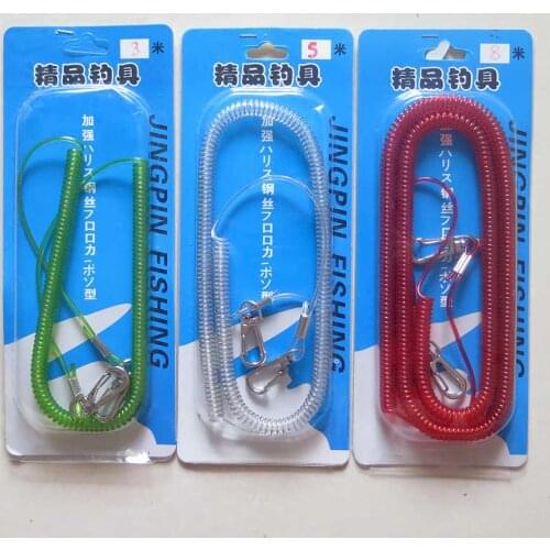 1 piece fishing stainless steel wire rope protect Fishing equipment loss Flexible retention rope fishing tools 3M~20M