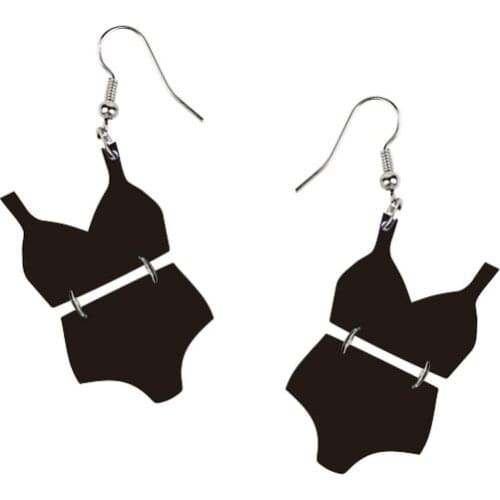 Vintage Unique Sexy Underwear Panty Earrings Black Funny Acrylic Tasse Dangle Earrings for Women Fashion Jewelry Friend Gifts
