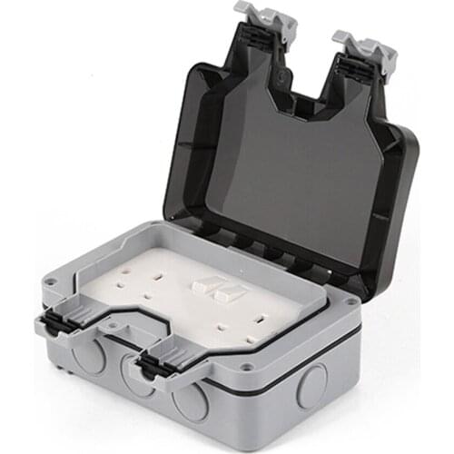 AC 110-220V IP66 Weatherproof Waterproof Outdoor Wall Power Socket 16A Double Electrical Sockets Grounded