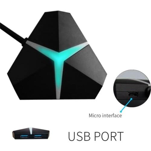 MAIKOU High Speed 7-Color Backlit LED Light 4-Port USB 3.0 HUB, 5Gbps Splitter, Micro Port /Charger /Mouse Cable Organizer